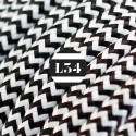 Câble électrique textile ZigZag noir et blanc