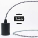 Câble électrique textile ZigZag noir et blanc