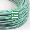 fil électrique tissu ZigZag vert et blanc