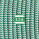 Câble électrique textile ZigZag vert et blanc