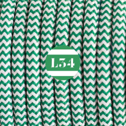 fil électrique tissu ZigZag vert et blanc