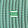 fil électrique tissu ZigZag vert et blanc