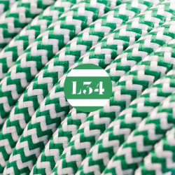 fil électrique tissu ZigZag vert et blanc