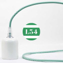 Câble électrique textile ZigZag vert et blanc
