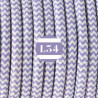 fil électrique tissu ZigZag lilas et blanc