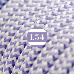 fil électrique tissu ZigZag lilas et blanc