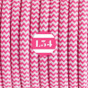 fil électrique tissu ZigZag fuchsia et blanc
