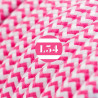fil électrique tissu ZigZag fuchsia et blanc