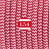 fil électrique tissu ZigZag rouge et blanc