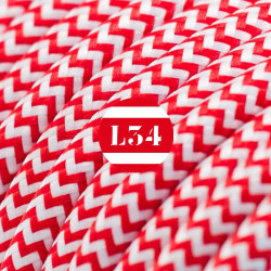 fil électrique tissu ZigZag rouge et blanc