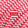 fil électrique tissu ZigZag rouge et blanc