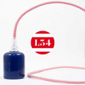 Câble électrique textile ZigZag rouge et blanc