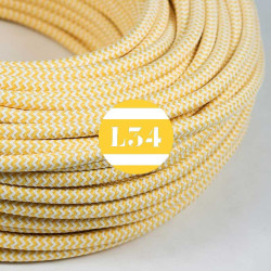 fil électrique tissu ZigZag jaune et blanc