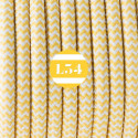 Câble électrique textile ZigZag jaune et blanc