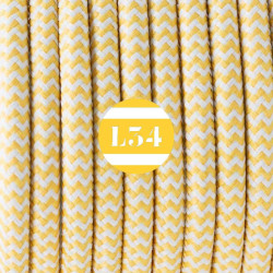 fil électrique tissu ZigZag jaune et blanc