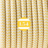 fil électrique tissu ZigZag jaune et blanc
