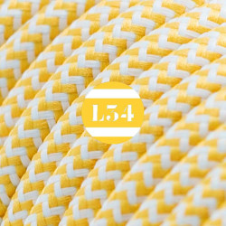 fil électrique tissu ZigZag jaune et blanc