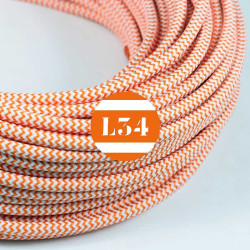 Câble électrique textile ZigZag orange et blanc