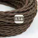 Câble électrique textile torsadé marron coton
