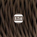 Câble électrique textile torsadé marron coton