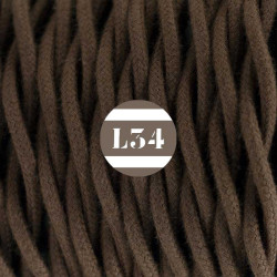 fil électrique tissu torsadé marron coton