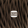 fil électrique tissu torsadé marron coton