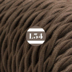 fil électrique tissu torsadé marron coton