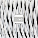 Câble électrique textile torsadé blanc soie