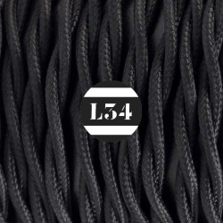 fil électrique tissu torsadé noir soie