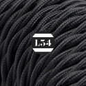 Câble électrique textile torsadé noir soie