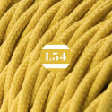 Câble électrique textile torsadé moutarde soie