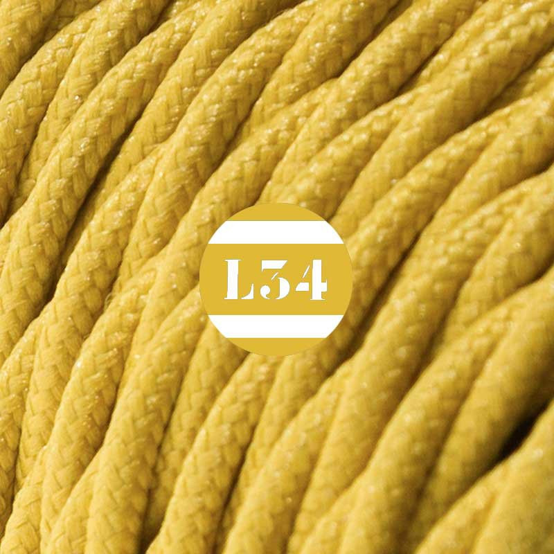 Fil électrique Torsadé Jaune Moutarde - 3x0.75 Mm² - Longueur 5 Mètres - Neuf