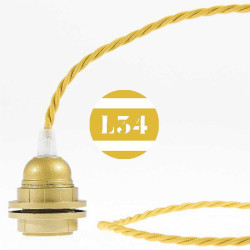 fil électrique tissu torsadé moutarde soie
