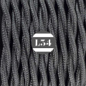 Câble électrique textile torsadé gris foncé soie