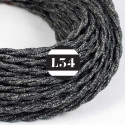 Câble électrique textile torsadé anthracite lin