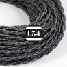 fil électrique tissu torsadé anthracite lin