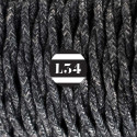 Câble électrique textile torsadé anthracite lin