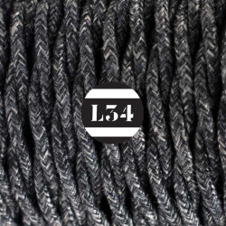 fil électrique tissu torsadé anthracite lin