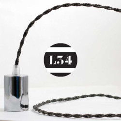 fil électrique tissu torsadé anthracite lin