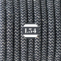 Câble électrique textile ZigZag anthracite et lin