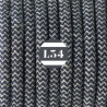 fil électrique tissu ZigZag anthracite et lin
