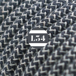 fil électrique tissu ZigZag anthracite et lin