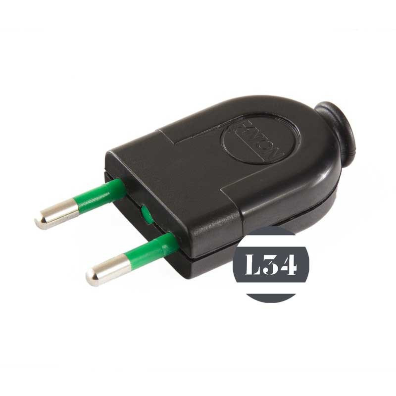 Fiche électrique mâle noire pour lampe - L34