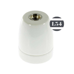 Douille E27 porcelaine blanche pour luminaire - L34