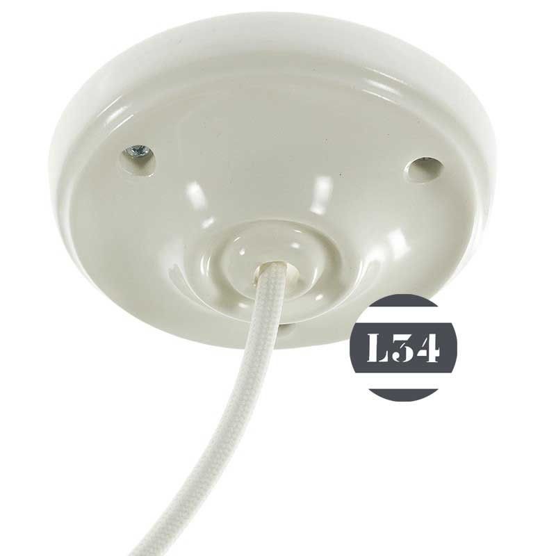 Pavillon porcelaine blanc 1 suspension - L34 Pavillon porcelaine blanc 1 suspension - L34