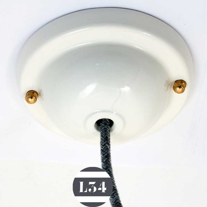 Grand pavillon blanc en céramique pour suspension - L34 Grand pavillon blanc en céramique pour suspension - L34
