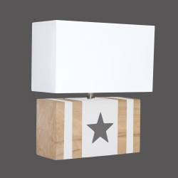 Applique bois �toile blanche