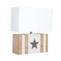 Applique bois �toile blanche