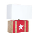 Applique bois �toile rouge
