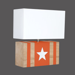 Applique bois �toile orange
